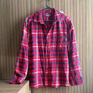 Eddie Bauer Red and Blue Plaid Men's Shirt